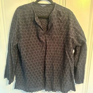 Lands' End Navy Lace Top